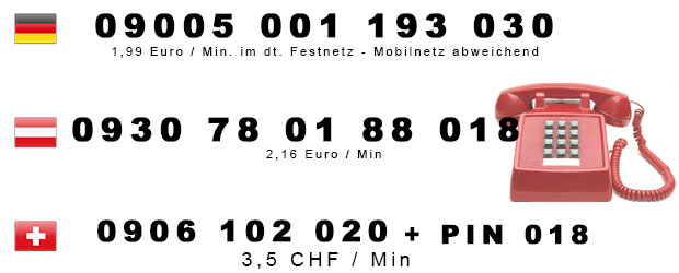0900 telefonsex hausfrau
0930 österreich und 0906 schweizer nummern